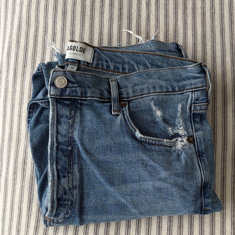 Agolde Light Blue Distressed Jeans